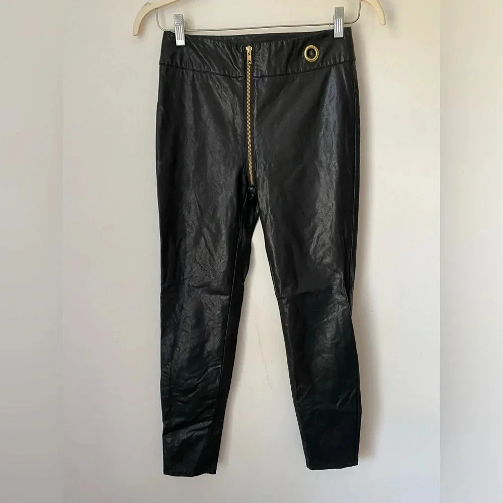 Dolls Kill Poster Girl Pants Women’s Medium Vegan Leather Pant Black